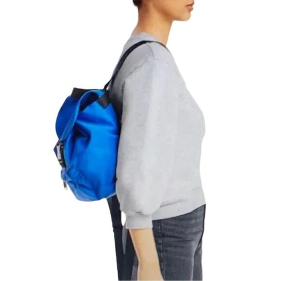 NWT Aqua by Bloomingdale’s Blue Flap Backpack - Picture 1 of 6